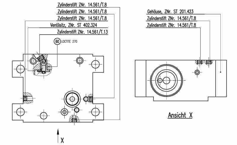 Gehäuse v.Höchstdruckbegrenzer/Vm ST 303 709-U